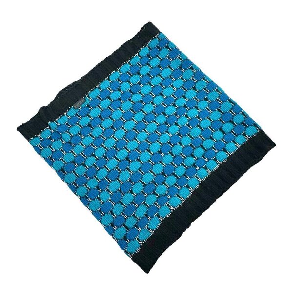 NWT KENSIE Knit Beanie & Infinity Scarf Set 2PCs Blue Turquoise Geometric - Picture 10 of 16